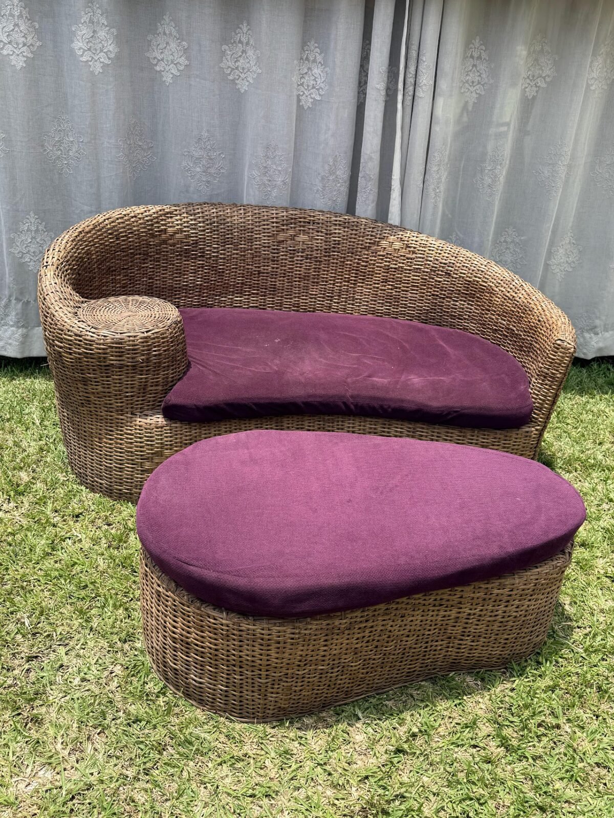 Woven All-Weather Wicker Piece - Image 1