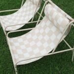 Wrought iron sling chair
