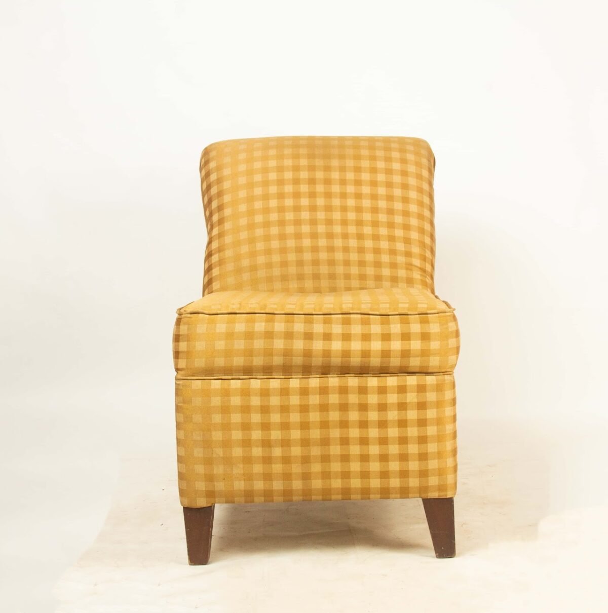 Yellow Checkered Armless Chair Yellow Checkered Armless Chair - Image 1