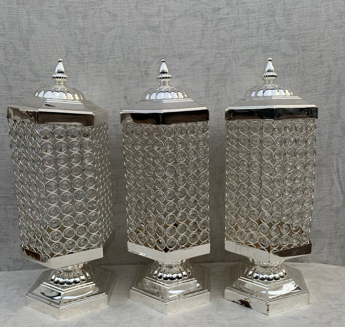 silver jeweled canisters Silver Jeweled Canisters - Image 1