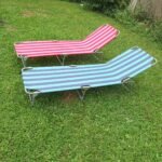 stripped beach lounge chair