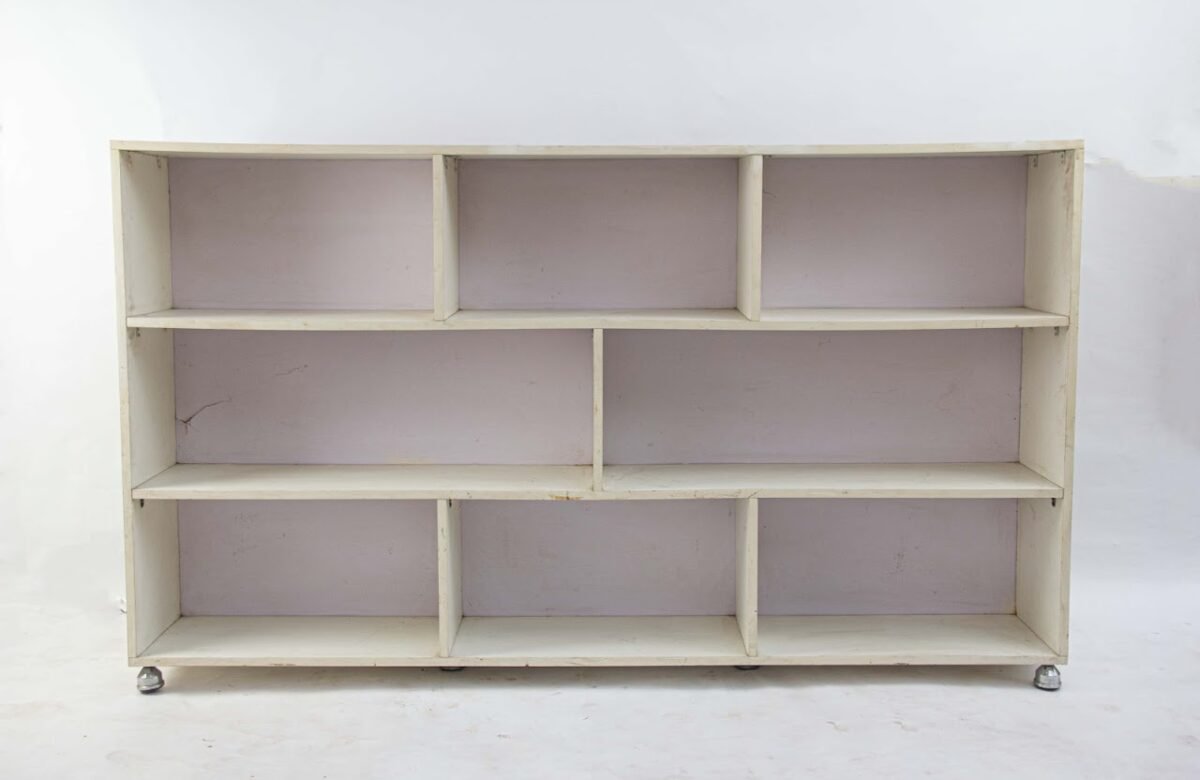 white sectional wooden shelf - Image 1