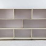 white sectional wooden shelf