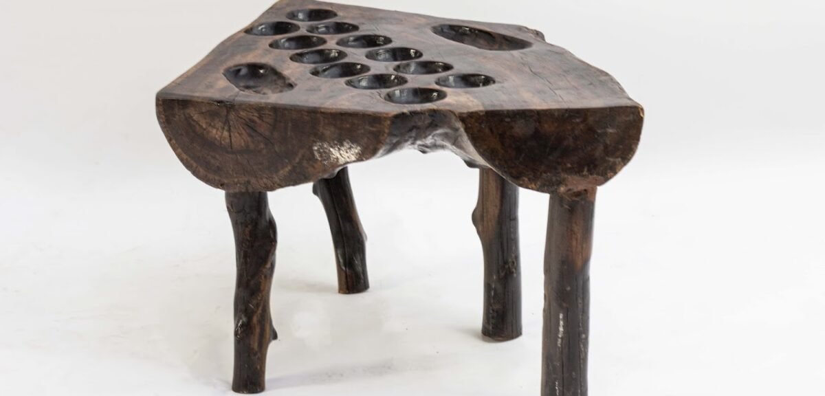 wooden ayo game table Wooden Ayo Game Table - Image 1