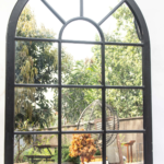 wooden brown frame mirror