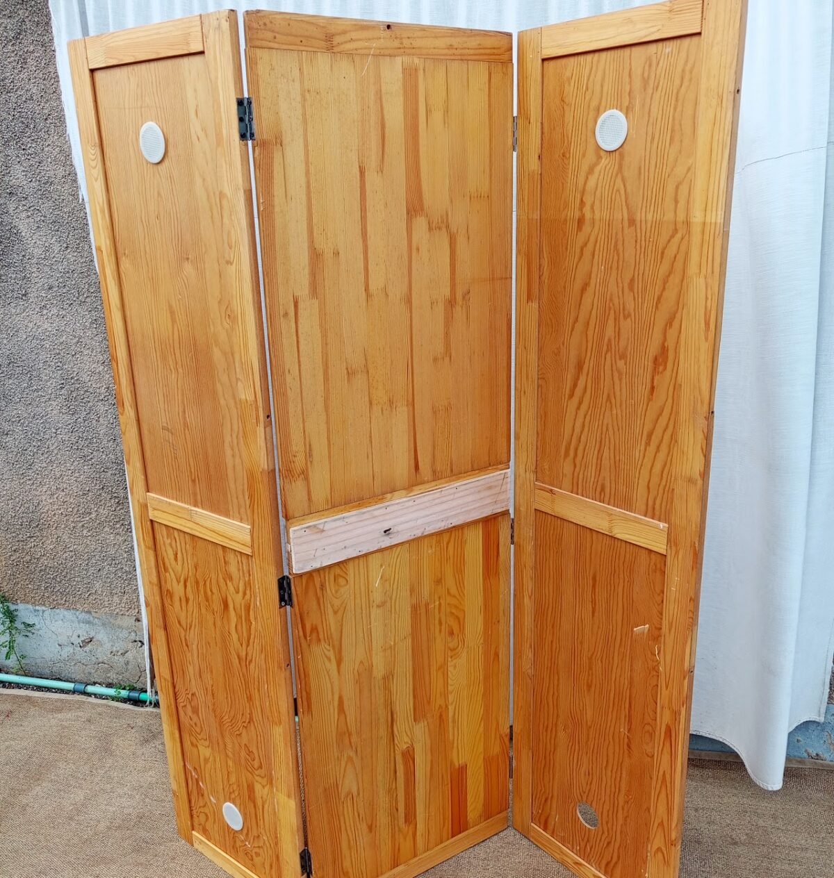 wooden foldable room divider Bamboo Slat Folding Screen - Image 1