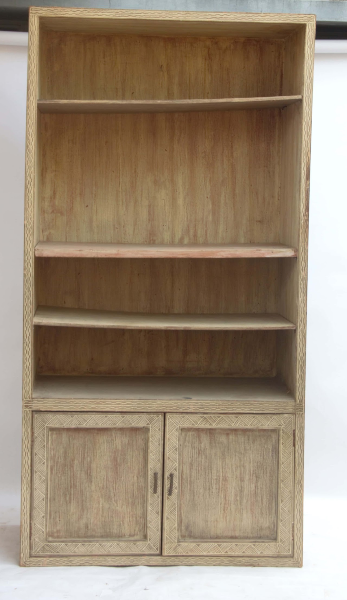 Wooden shelf with 2 door cupboards - Image 1