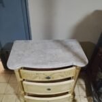 Antique-Style Marble-Top Nightstand