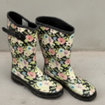 Floral Pattern Rubber Rain Boots