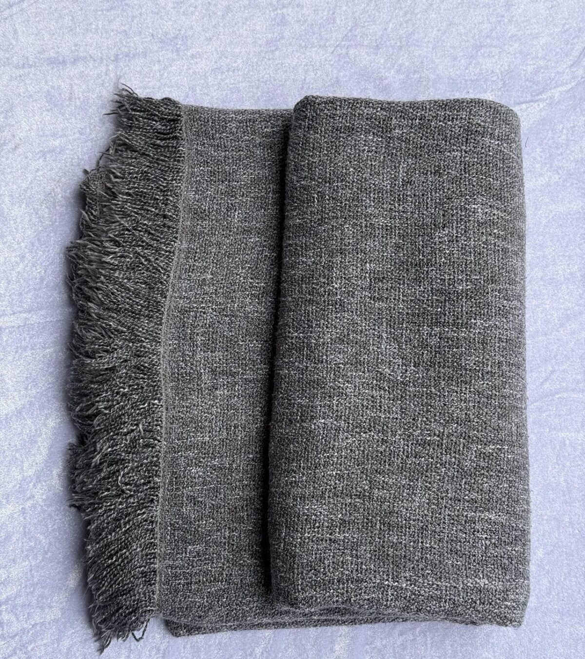 Fringed Melange Knit Throw Fringed Melange Knit Throw Blanket - Image 1