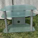 Modern 3-Tier Tempered Glass TV Stand