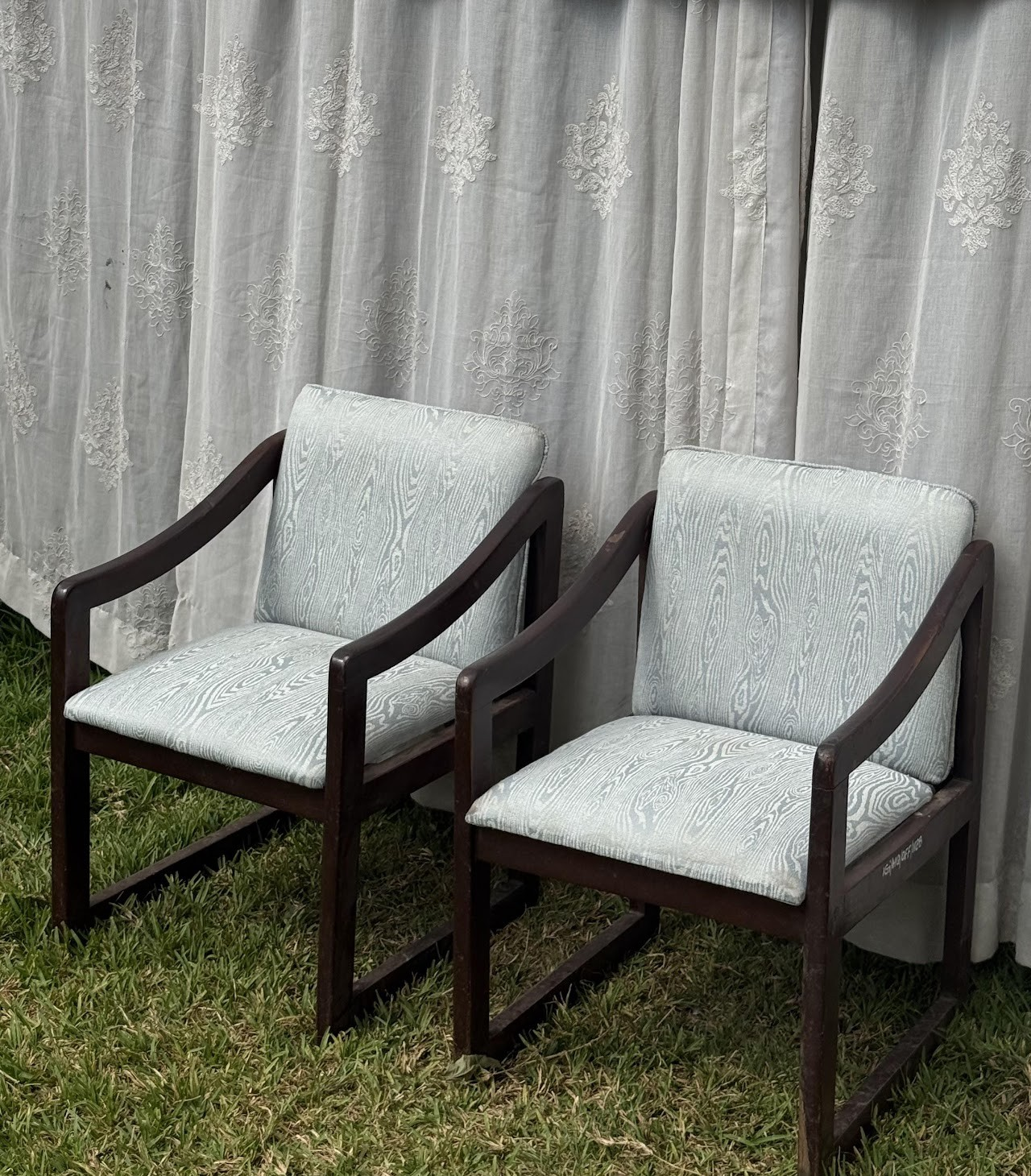 Modern Sled Base Armchairs Modern Sled Base Armchairs - Image 1