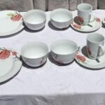 Red Rose Floral Dinnerware Set