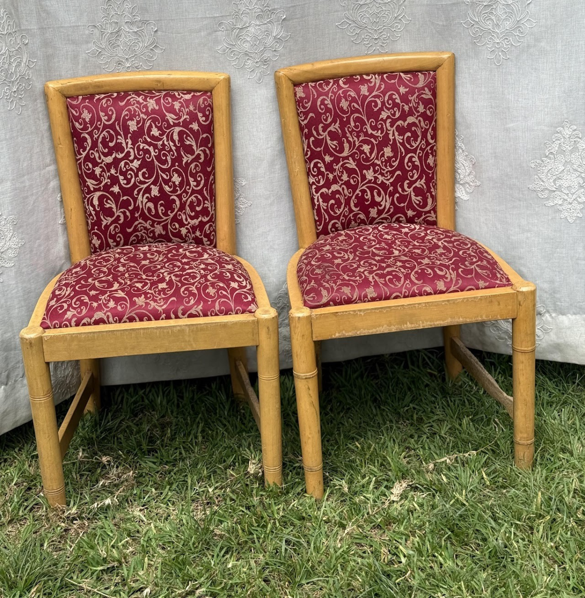Art Deco Damask Side Chair (Pair) - Image 1
