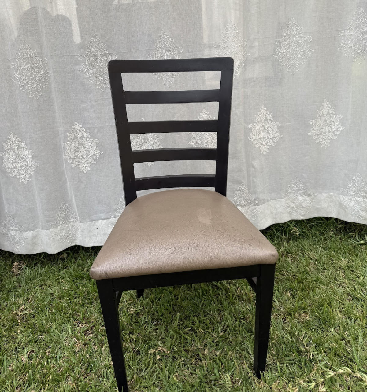 Vintage Dining Chair2 Black Ladder-Back Dining Chair - Image 1