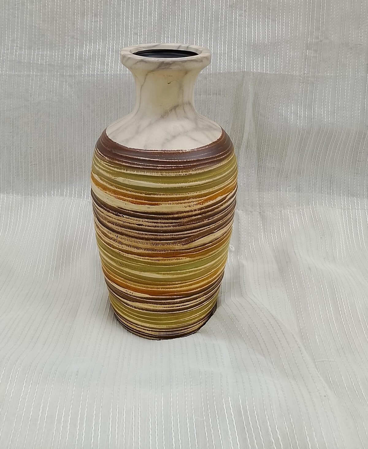 Vintage German ceramic vase 2 Striped German Studio Vase (Short) - Image 1