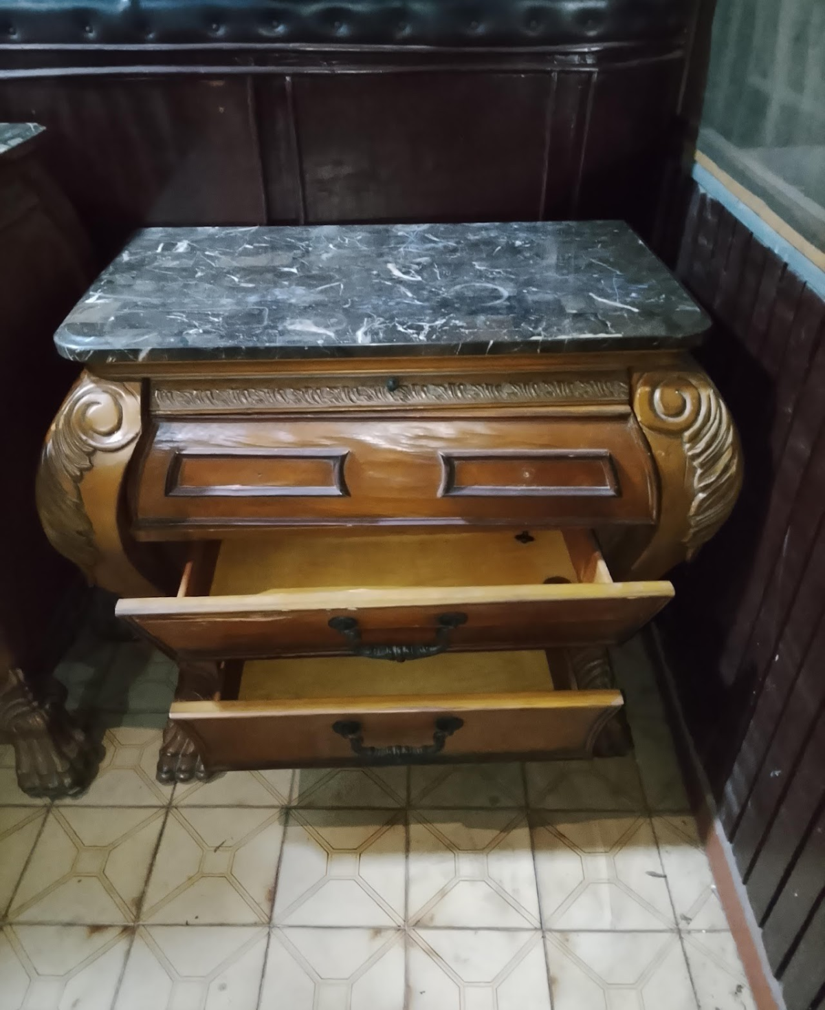 Vintage Marble-Top Chest of Drawers - Image 2