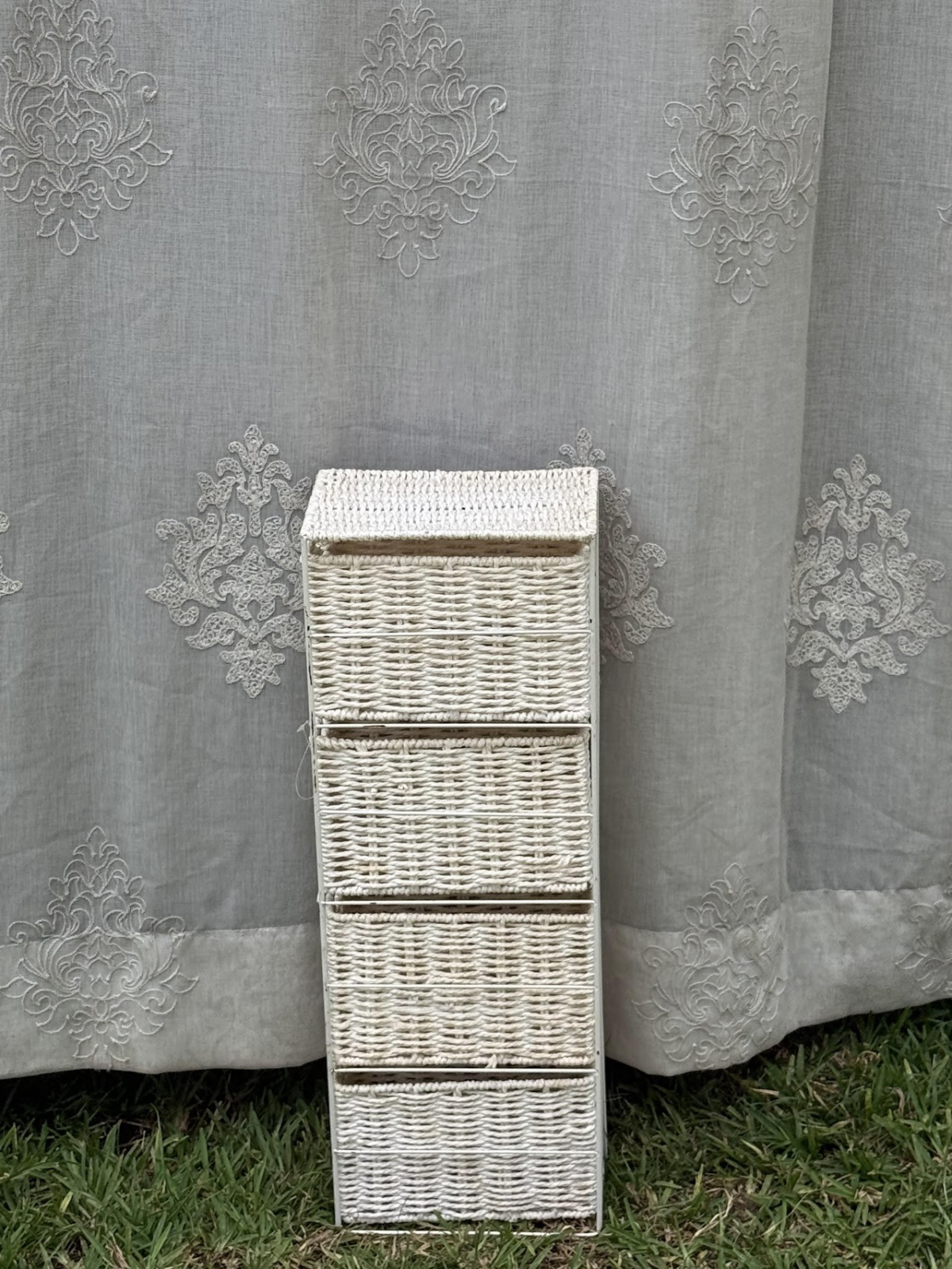 Vintage-Style 4-Tier Woven Storage Tower - Image 1