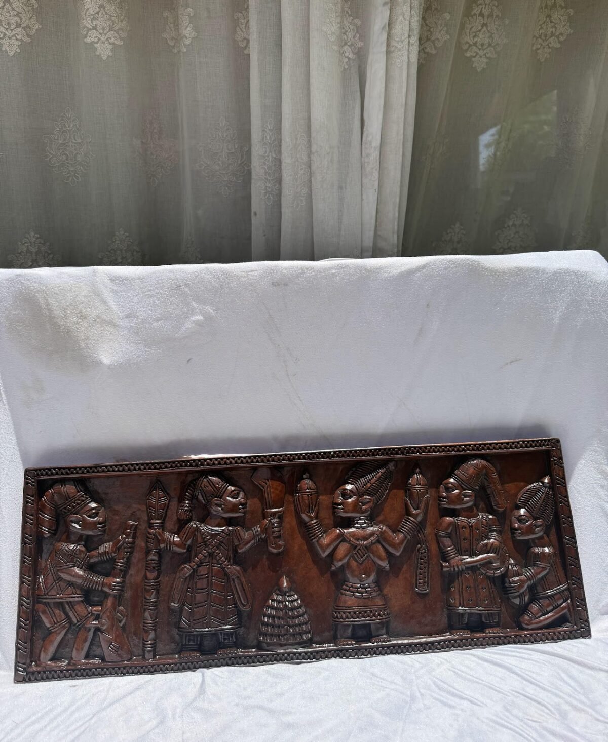 Yoruba Narrative Wood Relief Plaque - Image 1