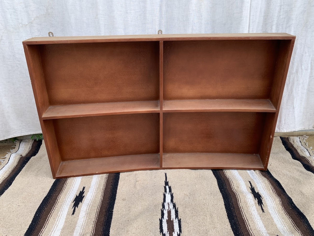 Vintage cabinet Curved Wall Shelf Unit (4-Cubby) - Image 1
