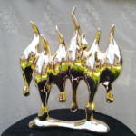 Modern ceramic flame sculpture