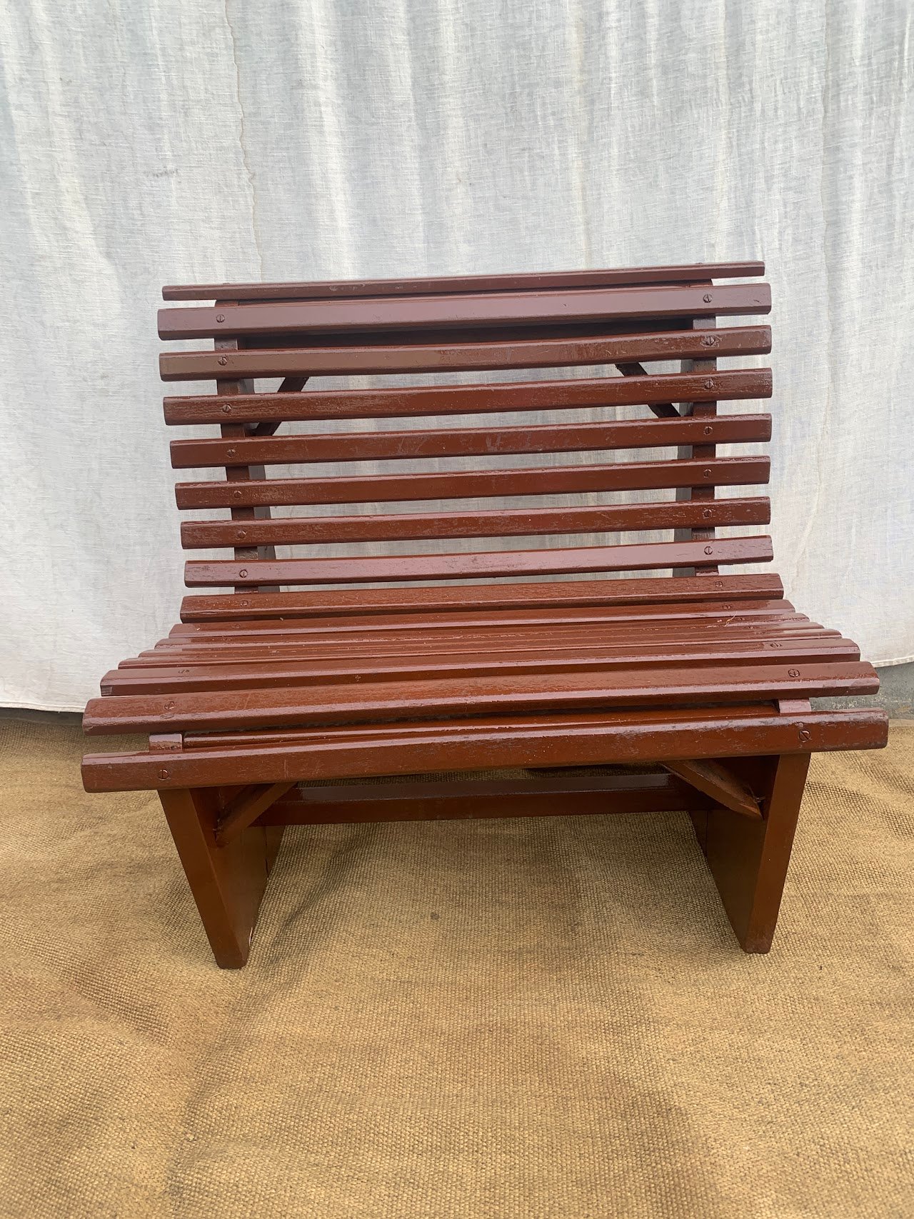 Brown park bench 1 Brown park bench (single seater) - Image 1