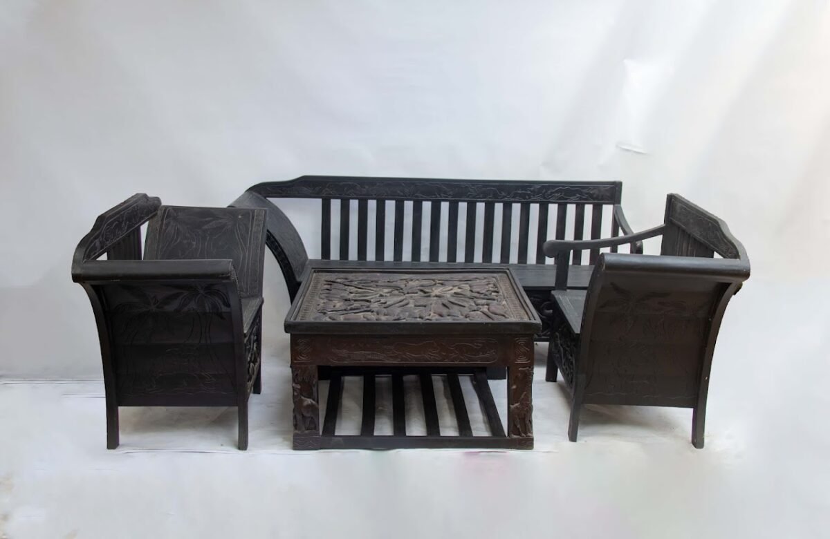 Vintage Wooden Chair Set - Image 1