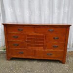Antique Multi-Drawer Oak Console